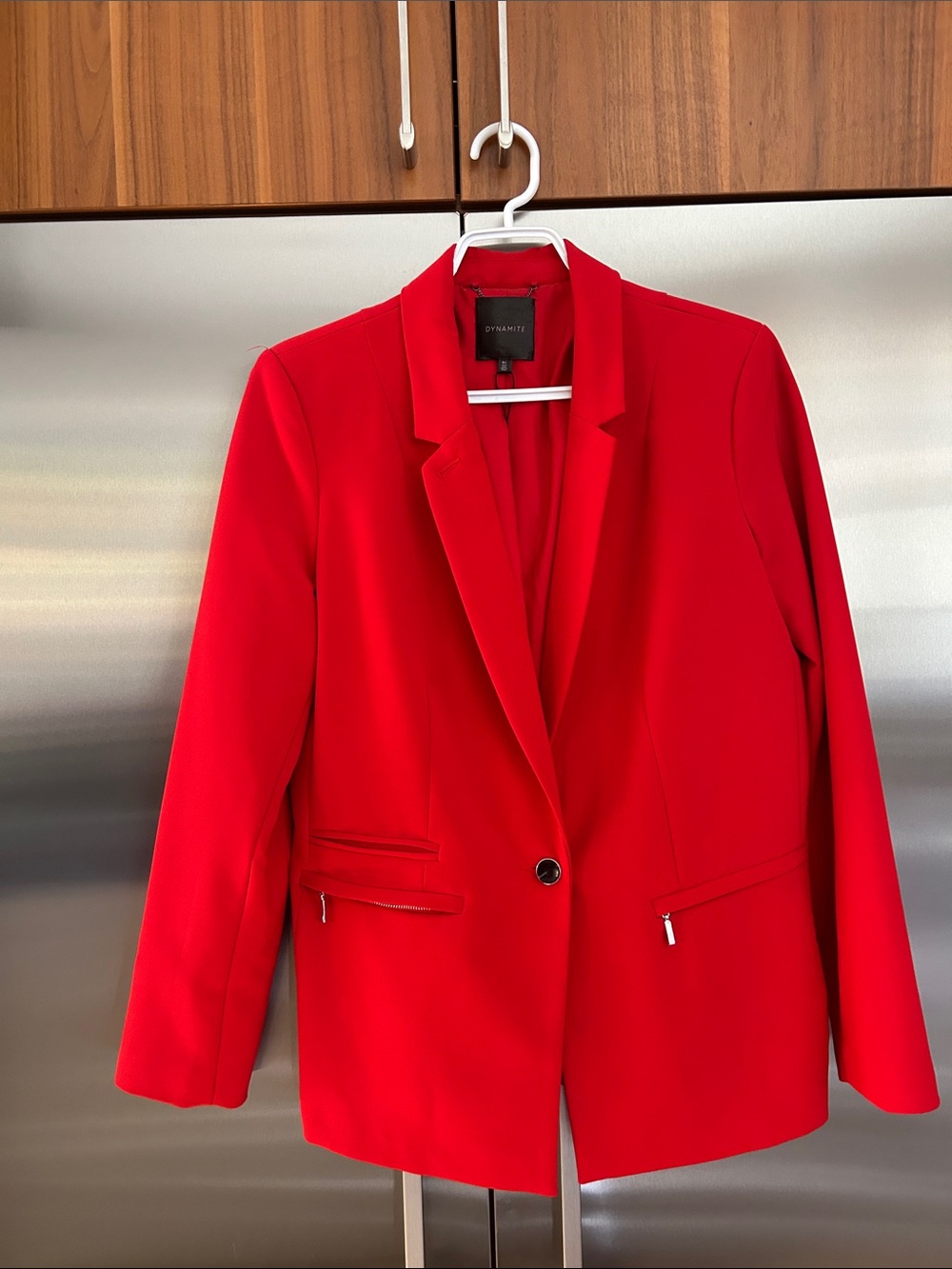 Dynamite Bright Red Single-Button Blazer